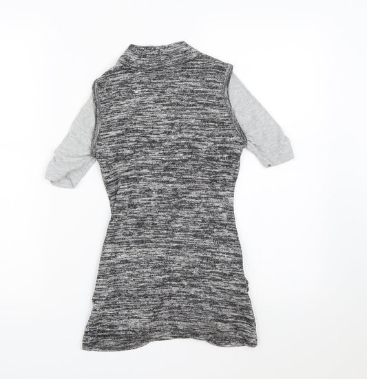 Knitworks Girls Grey  Knit Pullover T-Shirt Size 7-8 Years