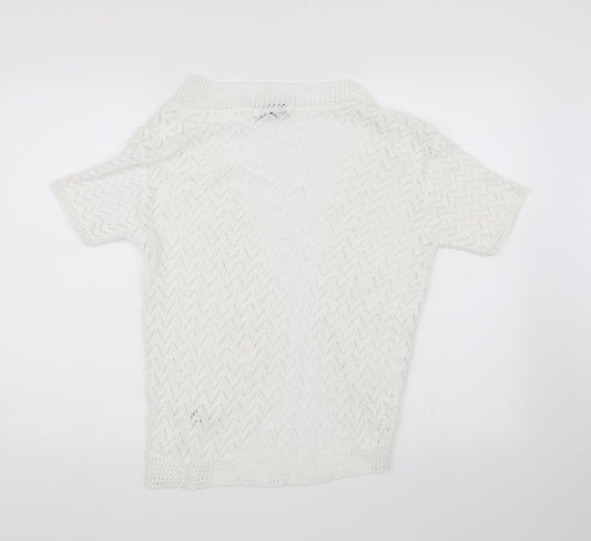 Whisper Womens White  Knit Shrug Jumper Size M