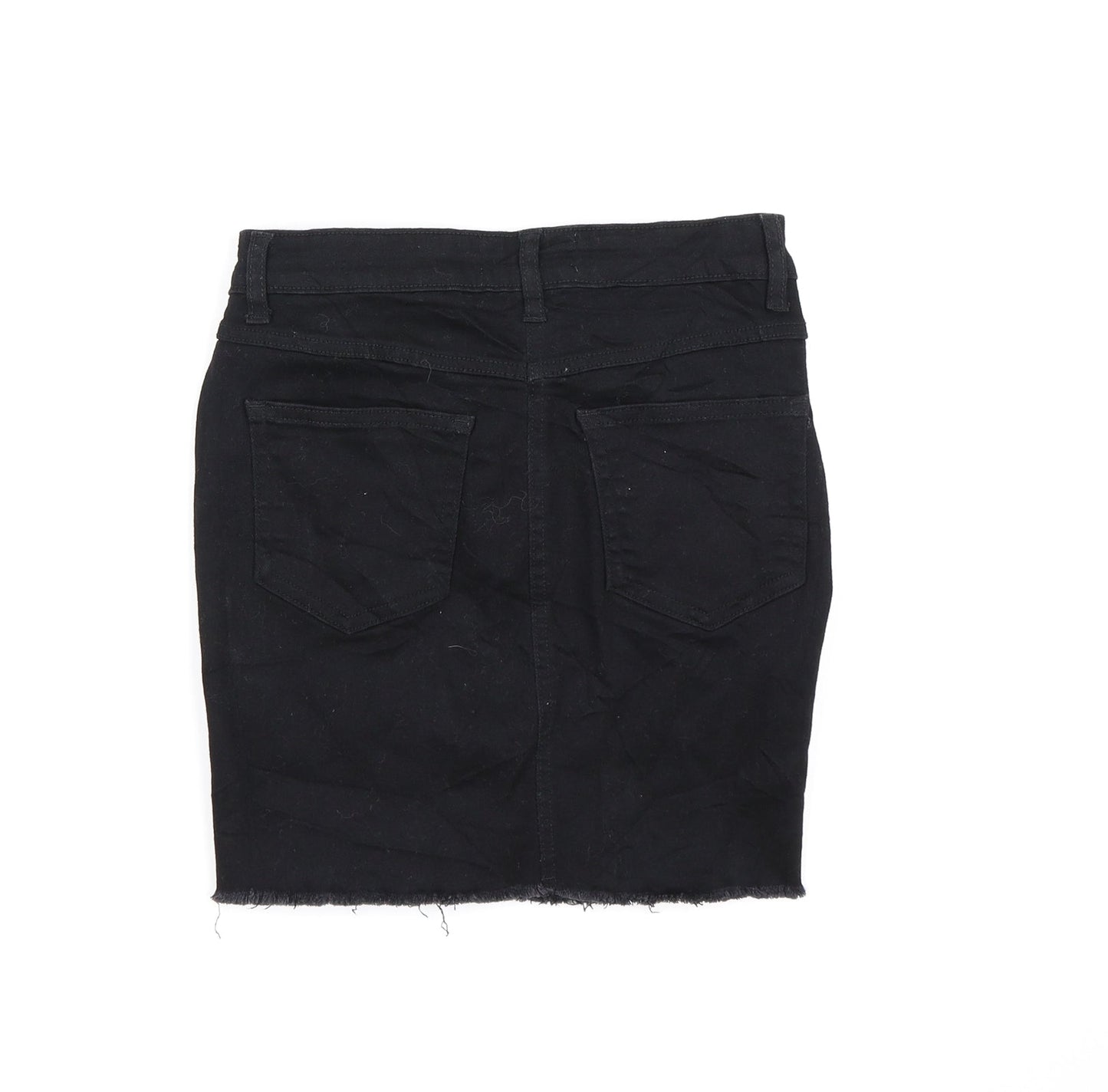 New Look Womens Black  Denim A-Line Skirt Size 6