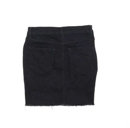 New Look Womens Black  Denim A-Line Skirt Size 6