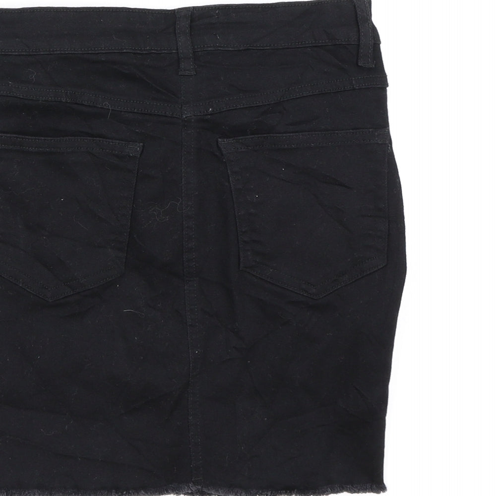 New Look Womens Black  Denim A-Line Skirt Size 6