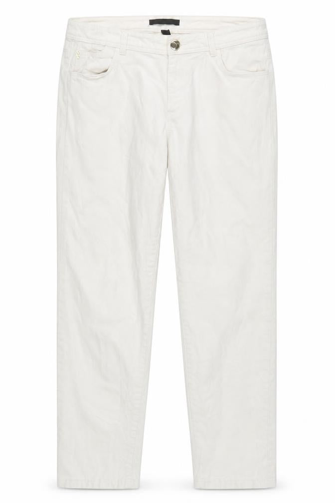 Front view of ESPRIT women’s white denim straight jeans, size UK 12, 26-inch leg - white jeans