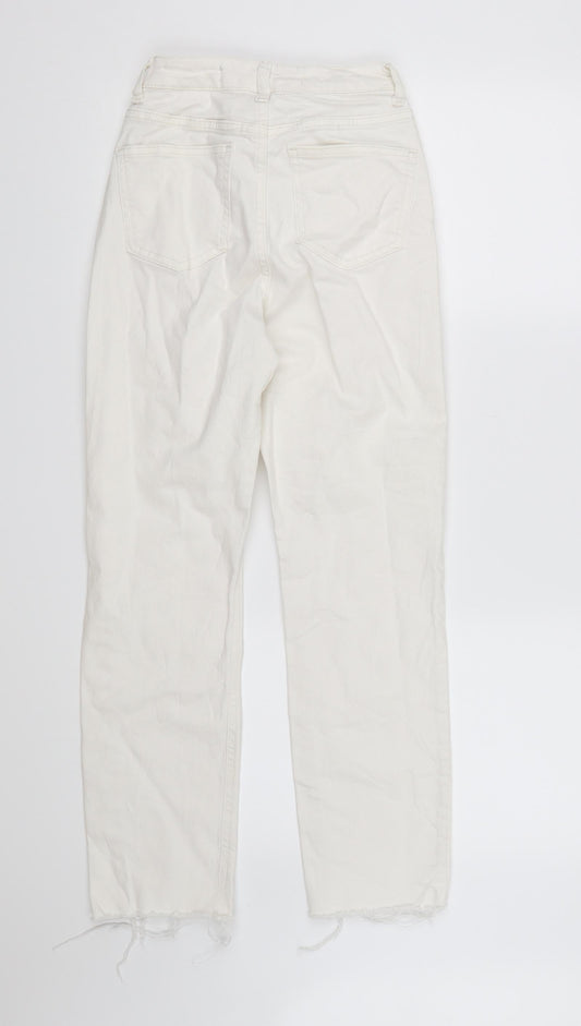 Denim CO. Womens White  Denim Mom Jeans Size 4 L24 in