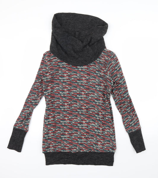 urban angel Womens Red Geometric  Pullover Jumper Size 8  - turtle neck
