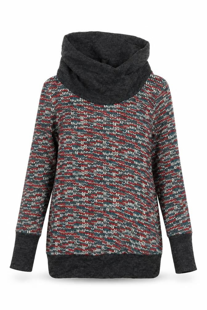 urban angel Womens Red Geometric  Pullover Jumper Size 8  - turtle neck