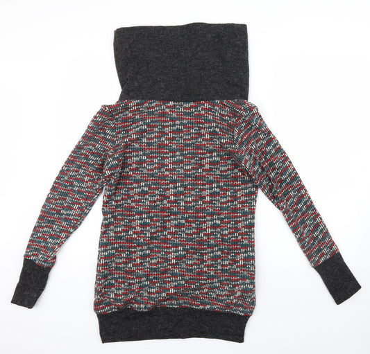 urban angel Womens Red Geometric  Pullover Jumper Size 8  - turtle neck