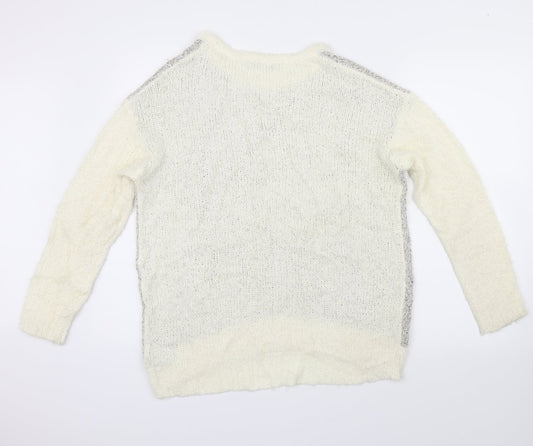 Marks and Spencer Womens White   Pullover Jumper Size 14