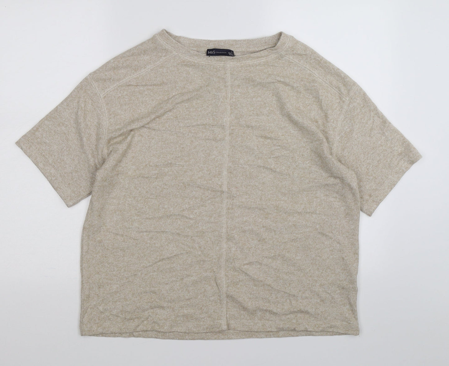 Marks and Spencer Womens Beige  Knit Pullover Jumper Size 14