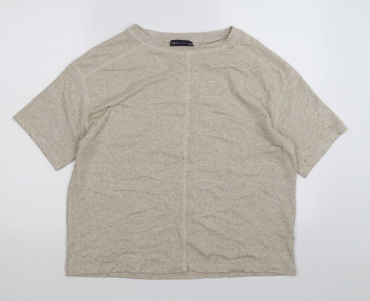 Marks and Spencer Womens Beige  Knit Pullover Jumper Size 14
