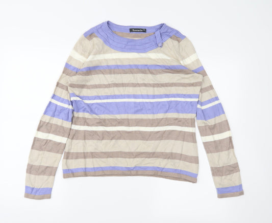 Bonmarché Womens Brown Striped  Pullover Jumper Size XS