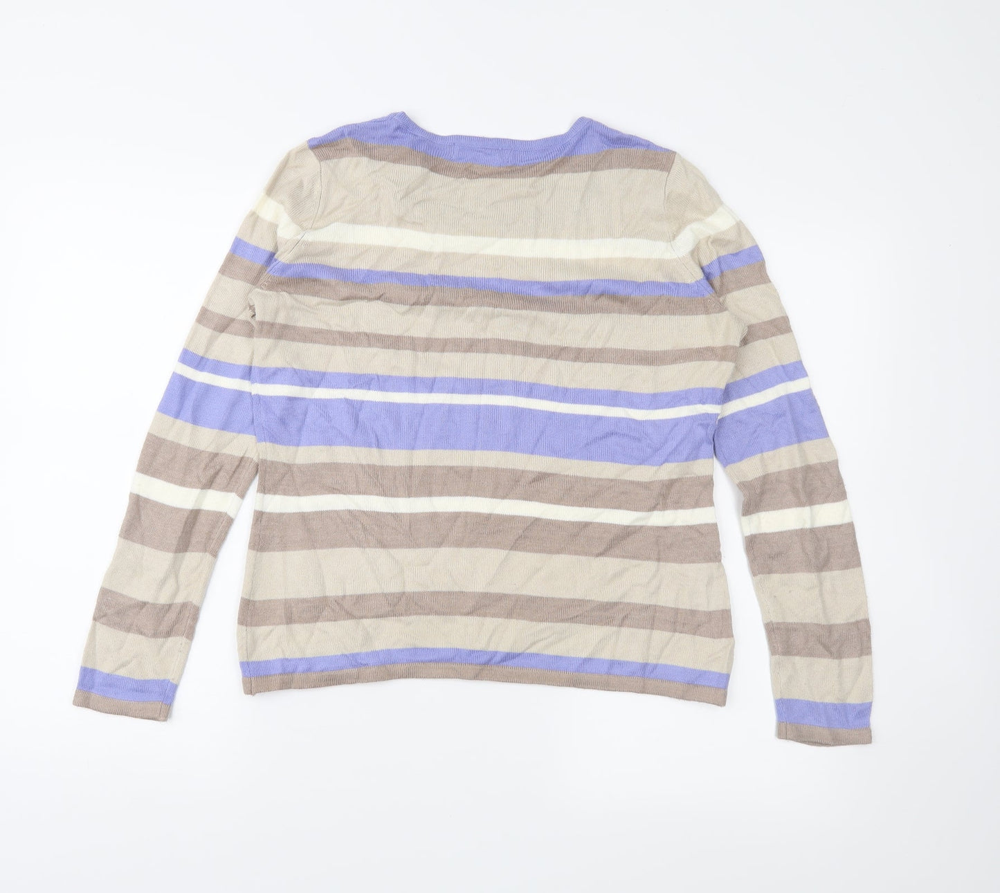 Bonmarché Womens Brown Striped  Pullover Jumper Size XS