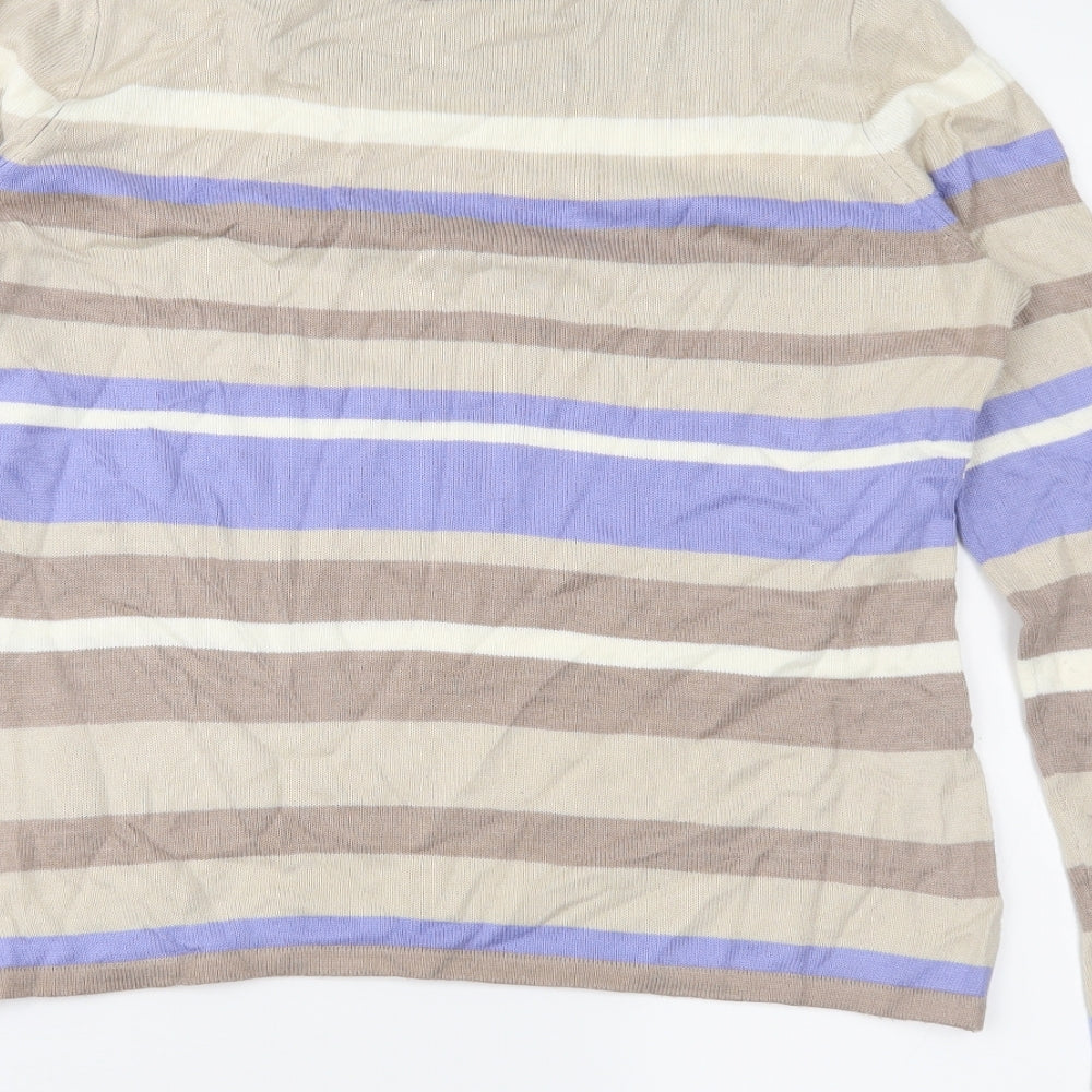Bonmarché Womens Brown Striped  Pullover Jumper Size XS