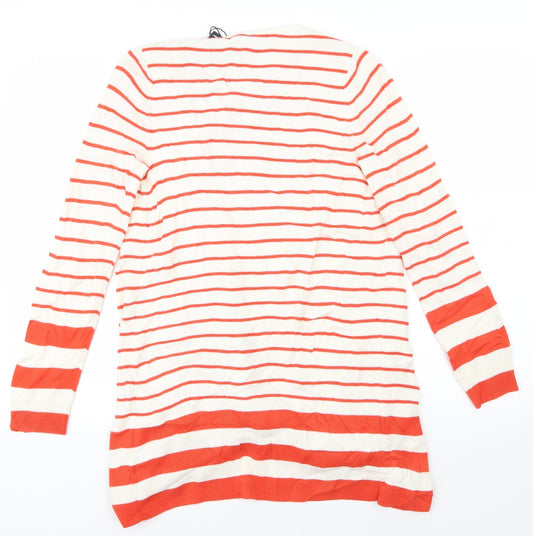 M&S Womens Red Striped  Cardigan Jumper Size S