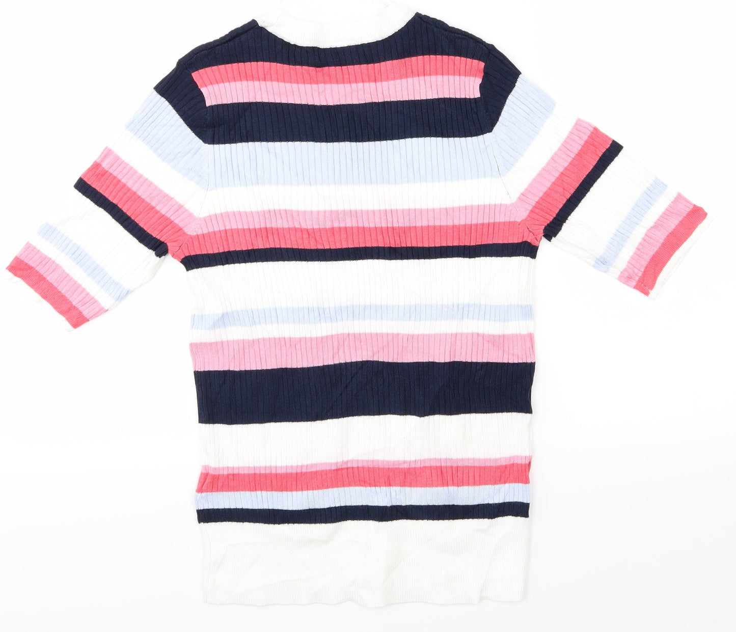 M&S Womens Pink Striped  Pullover Jumper Size 12