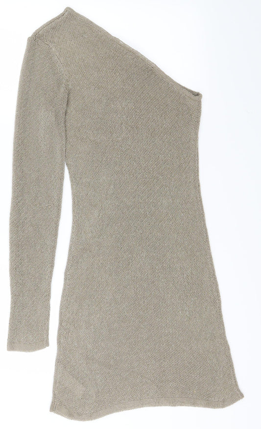 Boohoo Womens Gold   Shirt Dress  Size L