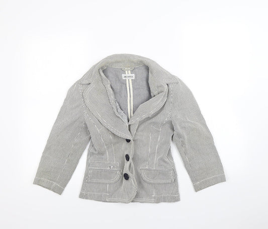 Moto Womens Blue Striped  Jacket  Size 8