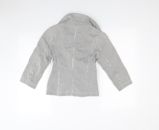 Moto Womens Blue Striped  Jacket  Size 8