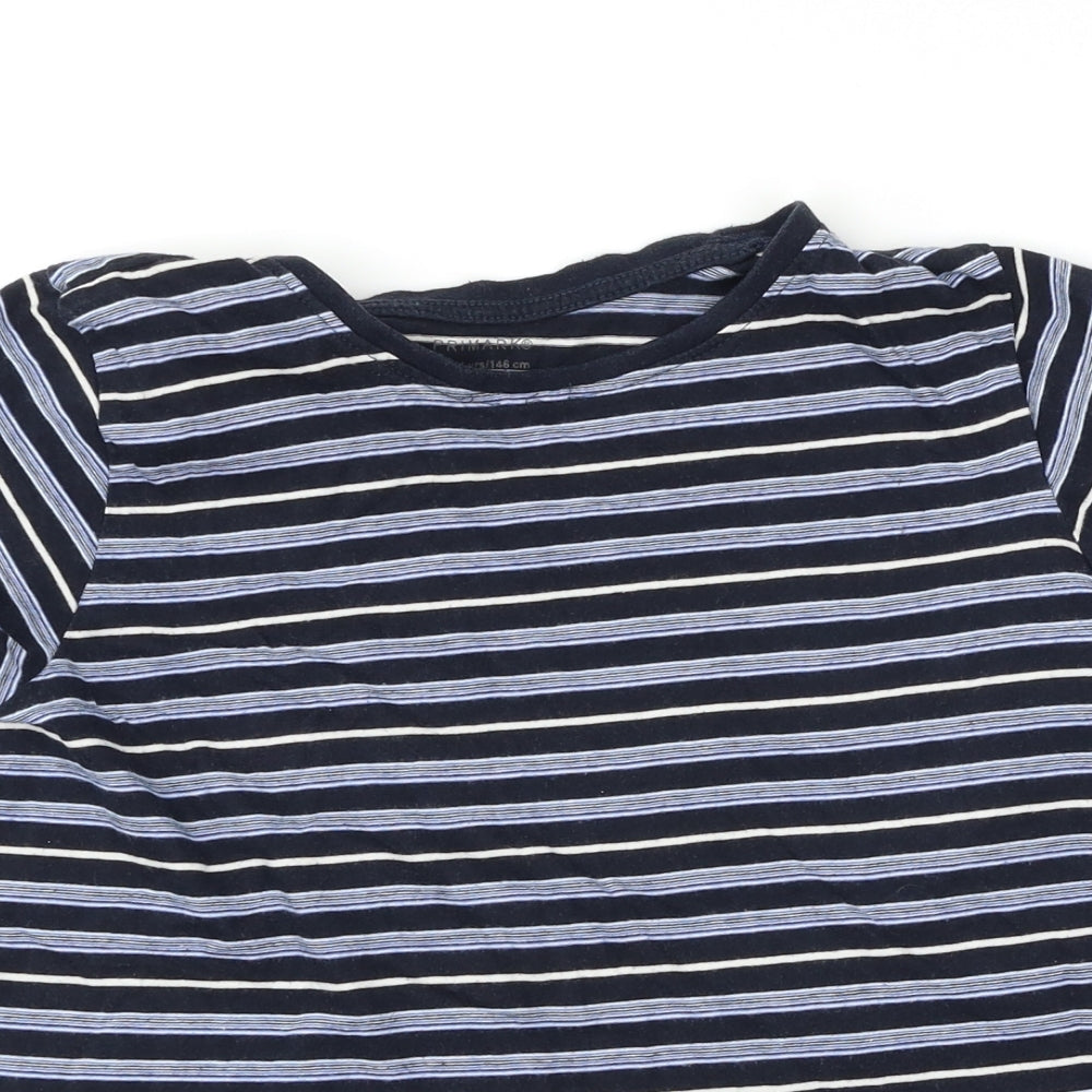 Primark Boys Blue Striped  Basic T-Shirt Size 10-11 Years
