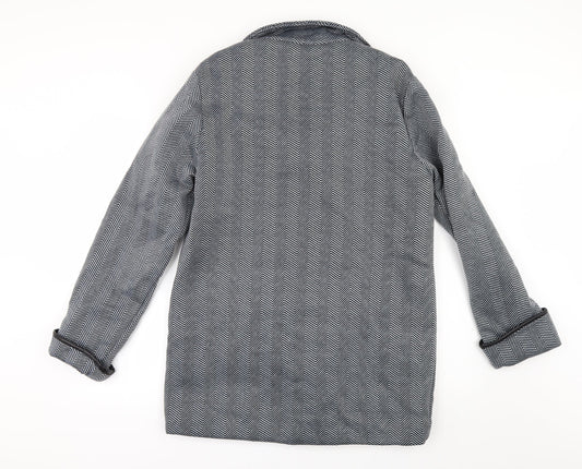 Anne De Lancay Womens Grey Herringbone  Jacket  Size M