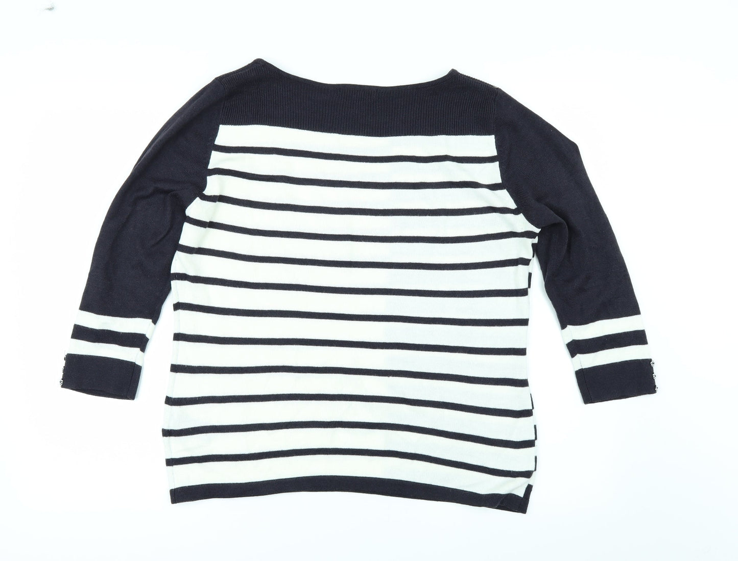 Per Una Womens Blue Striped  Pullover Jumper Size 14