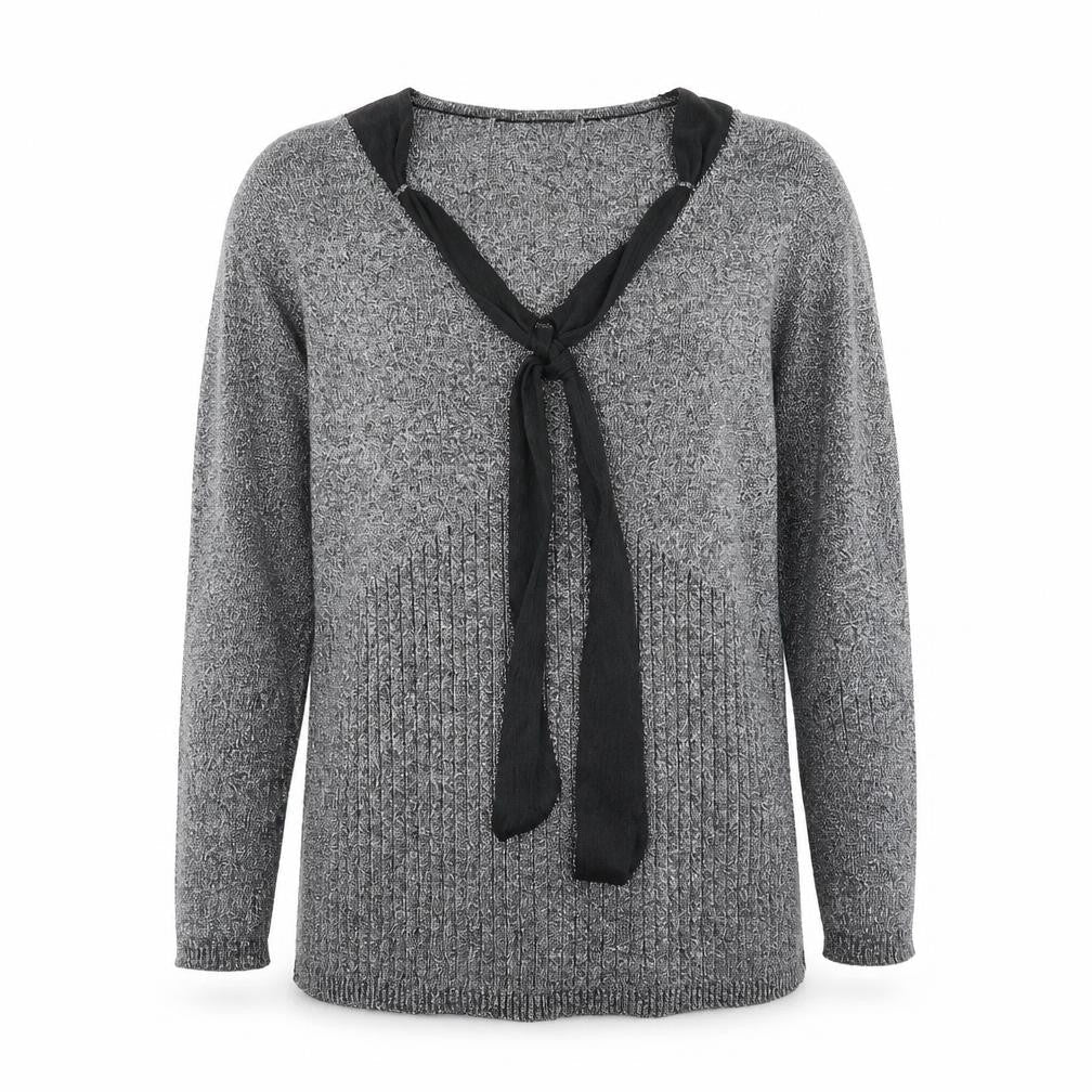 Front view of Preworn women’s silver jumper, size L
