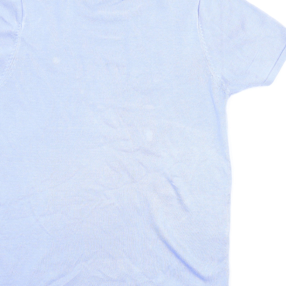 Casamia Womens Blue Floral  Basic Blouse Size S