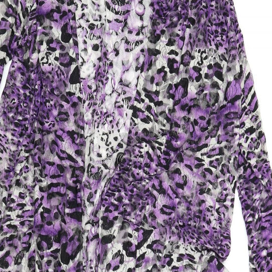 Preworn Womens Purple Floral  Kimono Blouse Size M