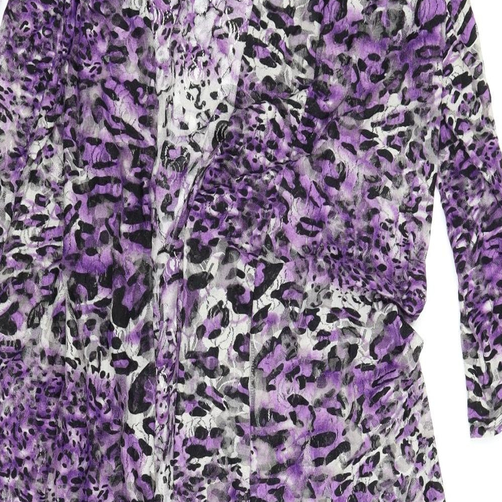 Preworn Womens Purple Floral  Kimono Blouse Size M