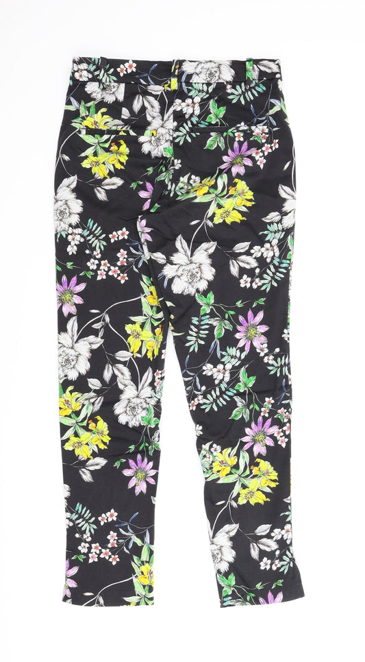 H&M Womens Multicoloured Floral  Pedal Pusher Trousers Size 8 L26 in