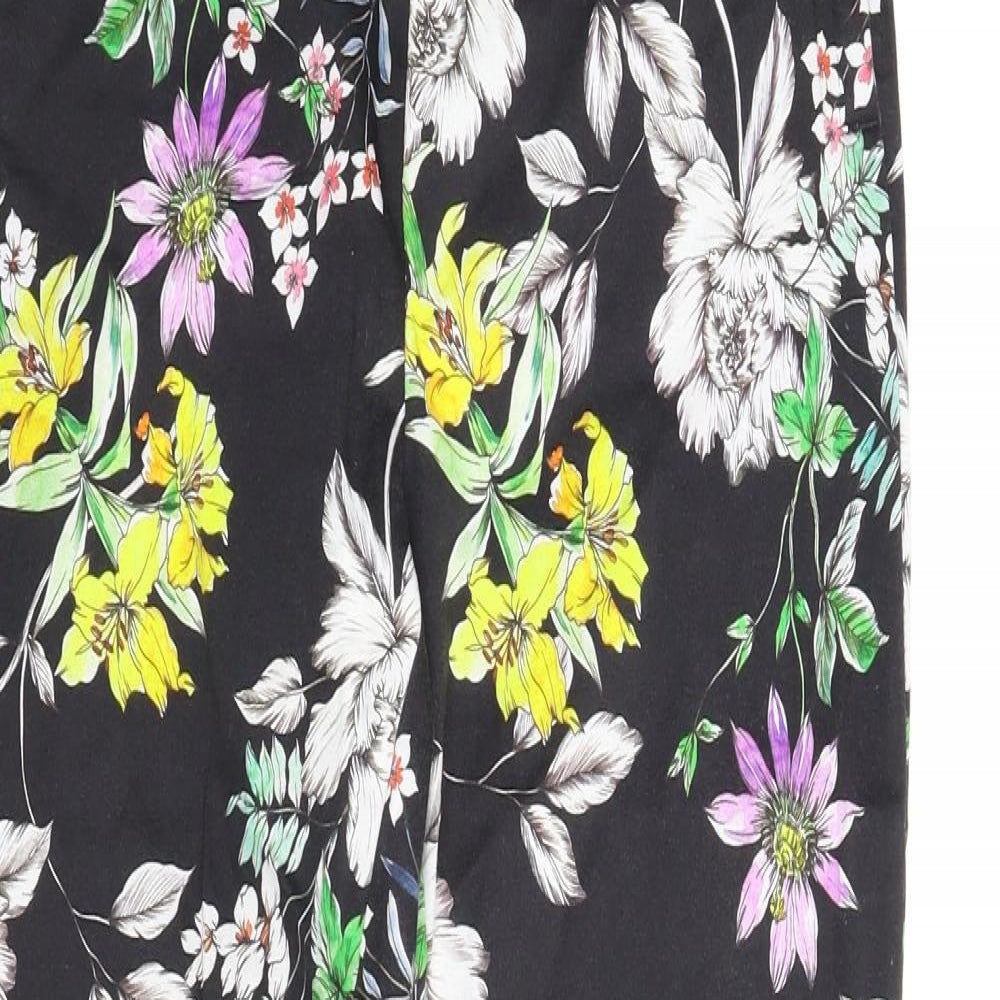 H&M Womens Multicoloured Floral  Pedal Pusher Trousers Size 8 L26 in