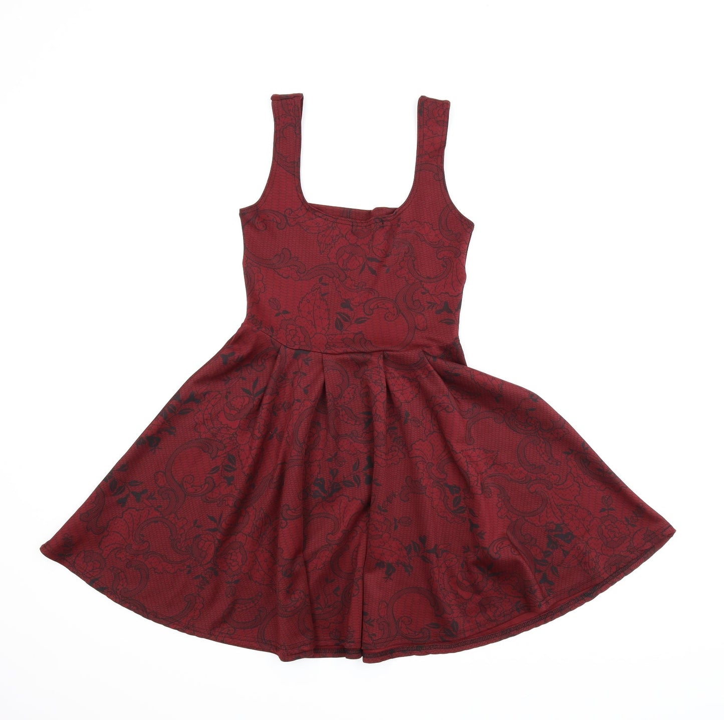 Boohoo Womens Red Floral  Trapeze & Swing  Size 8