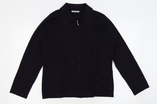 M&s Womens Blue   Full Zip Jumper Size 16