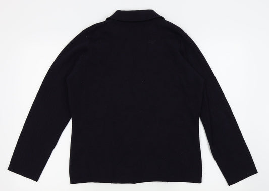 M&s Womens Blue   Full Zip Jumper Size 16