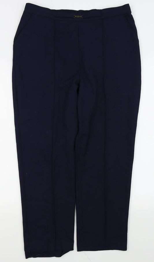 Papaya Womens Blue   Trousers  Size 14 L25 in