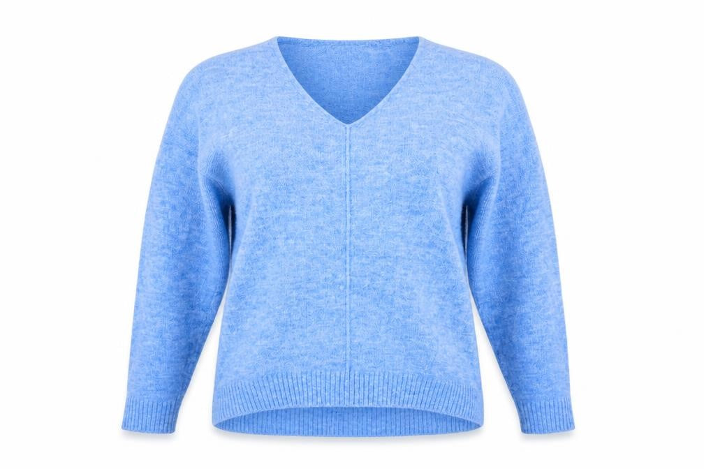 Front view of H&M women’s blue jumper, size S