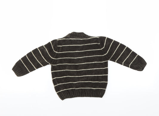 Mothercare Boys Brown Striped  Pullover Jumper Size 2-3 Years
