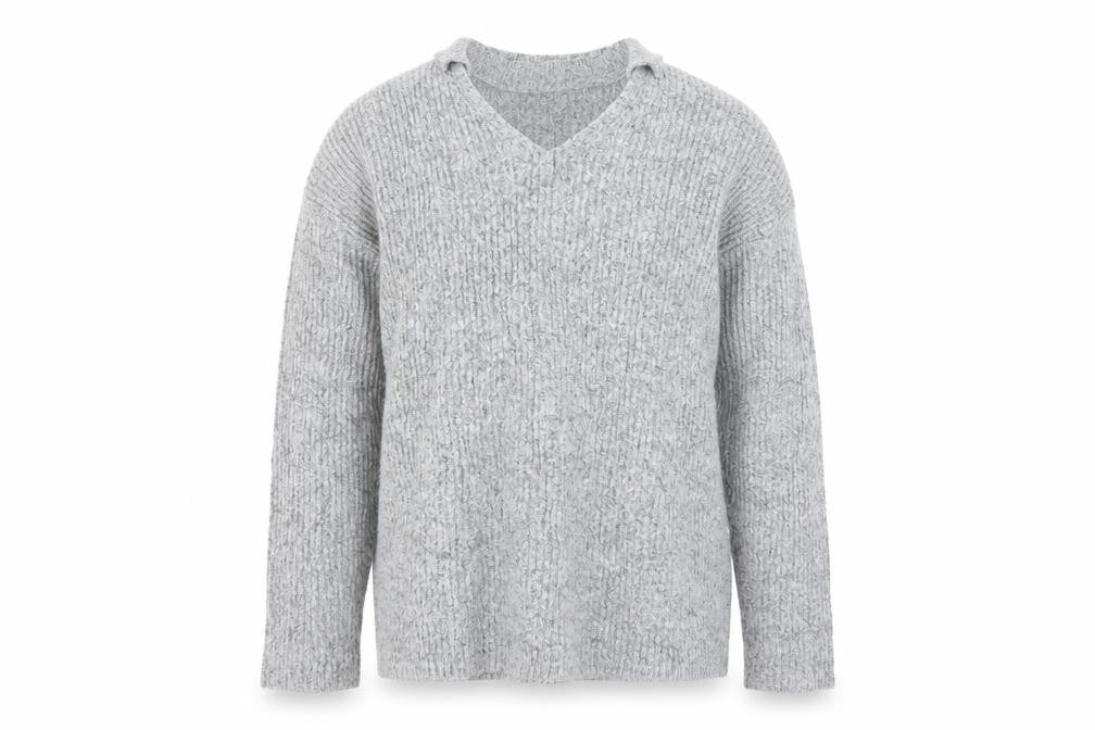 Front view of New Look girls’ grey jumper, size 14-15, years - choker style neck