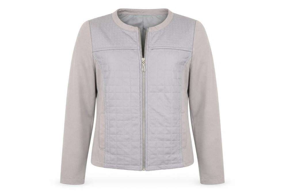 Front view of Bubbles women’s grey jacket coat, size L