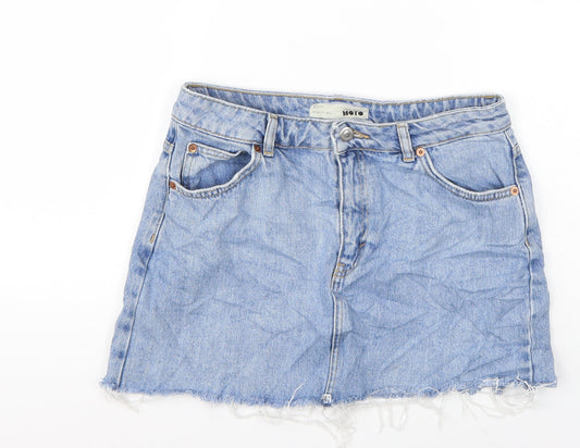 Topshop Womens Blue   A-Line Skirt Size 10