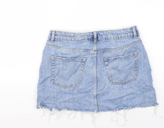 Topshop Womens Blue   A-Line Skirt Size 10