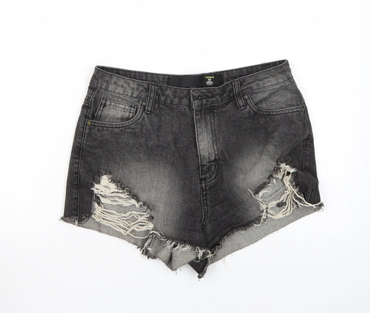 FACTORIE Womens Black   Cut-Off Shorts Size 10