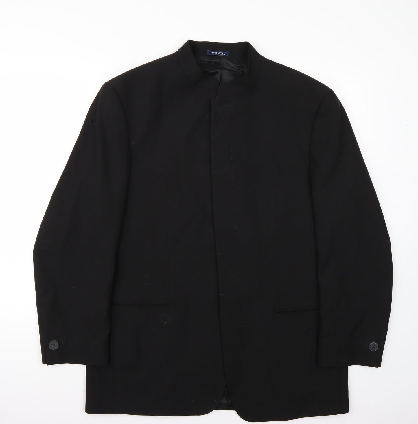 David Moss Mens Black   Jacket Suit Jacket Size 42
