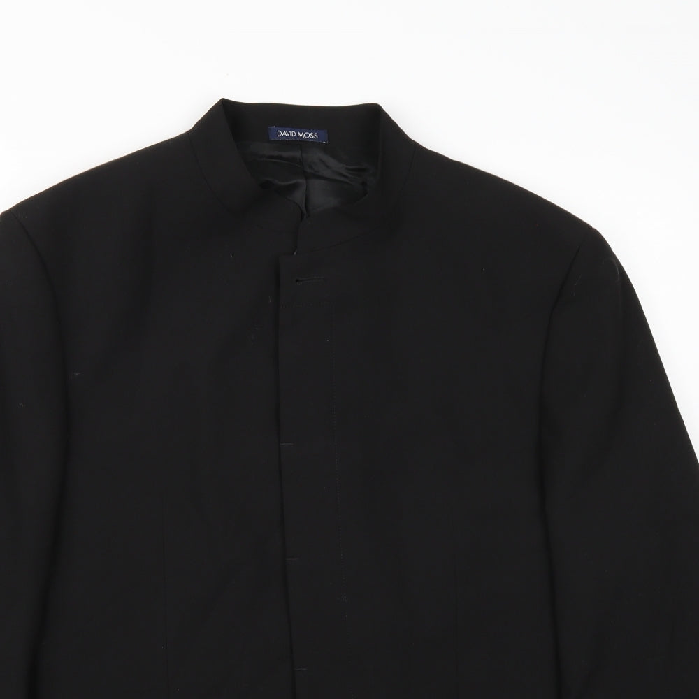 David Moss Mens Black   Jacket Suit Jacket Size 42