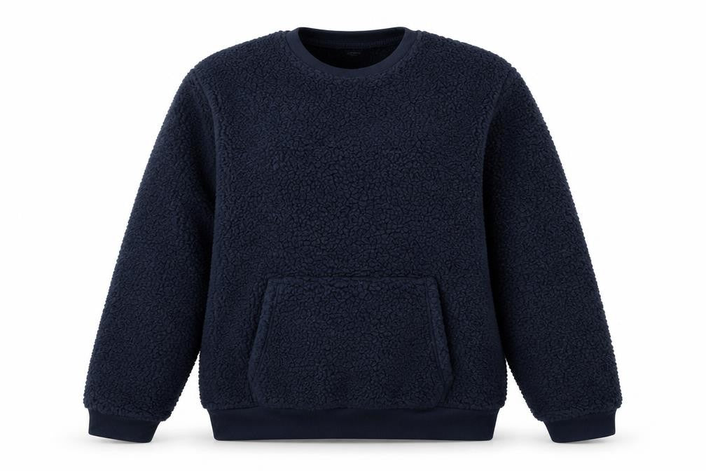 Front view of Tu women’s blue pullover sweatshirt, size M, - loungewear