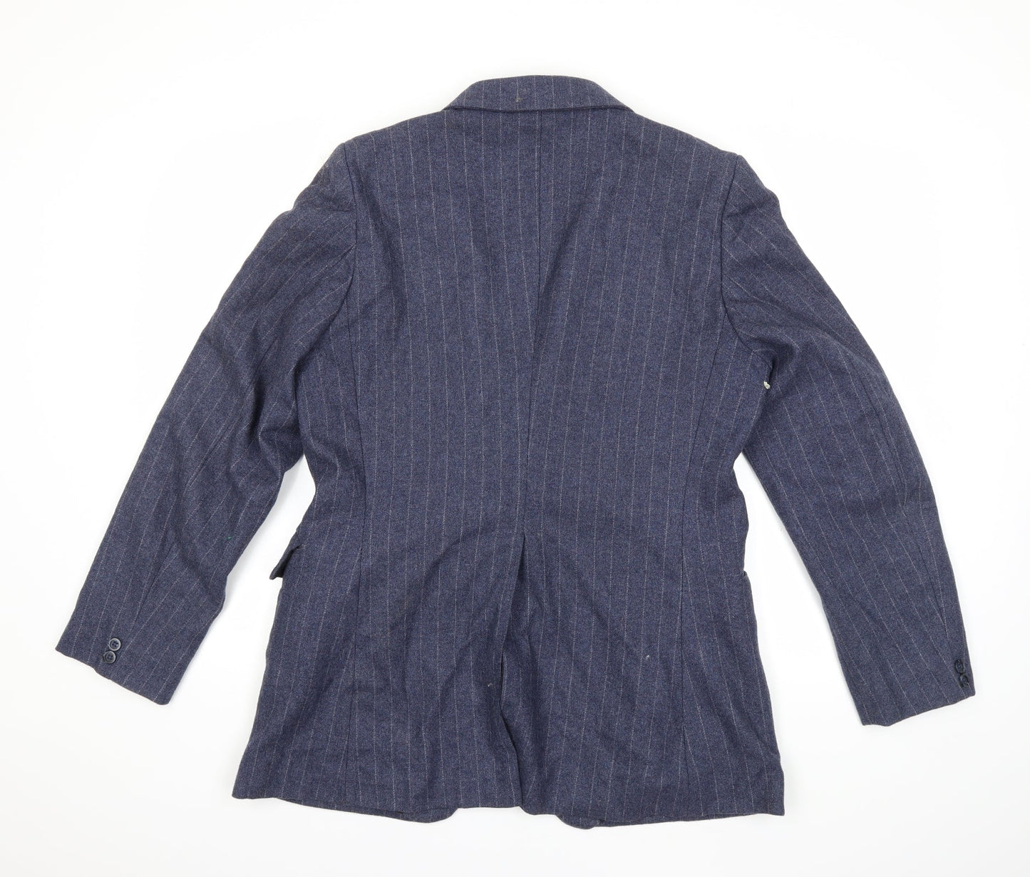 Preworn Mens Blue Striped  Jacket Suit Size 38