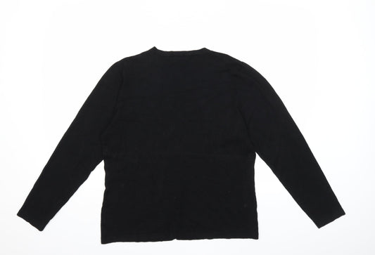 story Womens Black  Knit Cardigan Jumper Size L