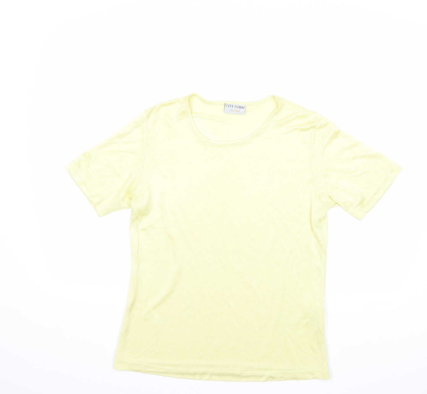 delmond Womens Yellow   Basic T-Shirt Size 10
