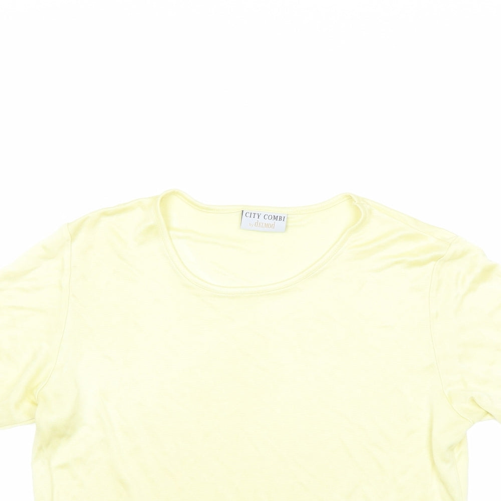 delmond Womens Yellow   Basic T-Shirt Size 10