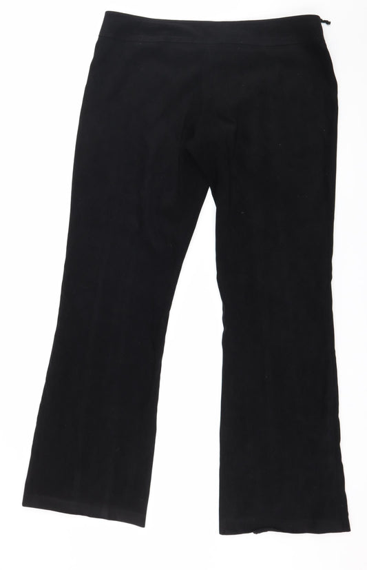 New Look Womens Black  Velour Trousers  Size 16 L31 in