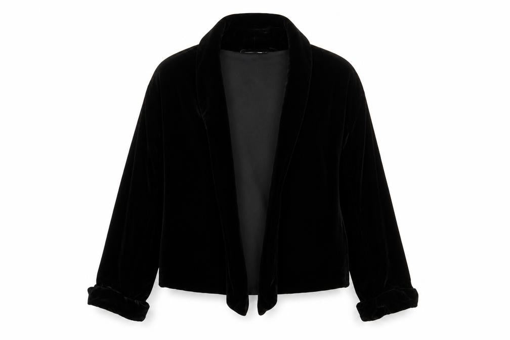 Marks & Spencer Womens Black  Velour Jacket Blazer Size 10